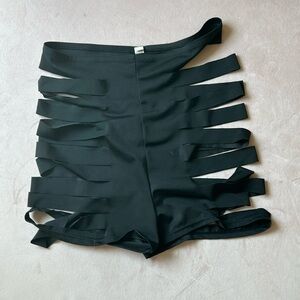 Black Stretchy Rave Shorts Size Large